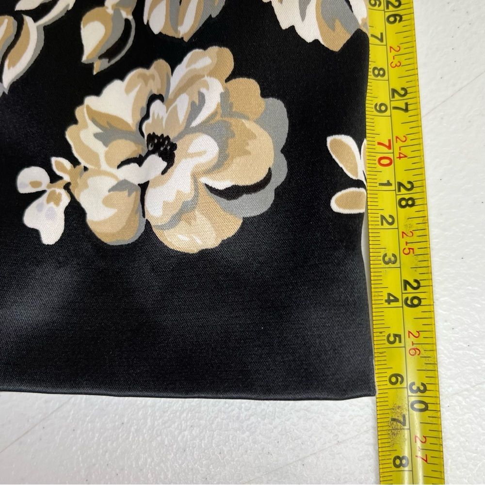 White House Black Market Floral Satin Sheath Dress Square Neck Women Size 00 - Picture 11 of 13